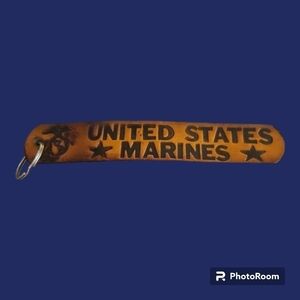 3/$30 US Marine Corp Leather Keychain Ring Holder Bag Tag